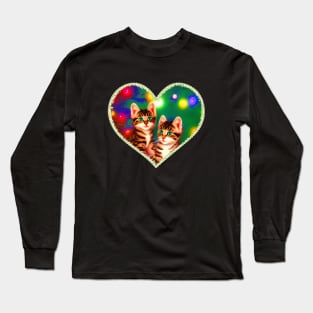 Christmas Cat Heart - Catsmas Long Sleeve T-Shirt